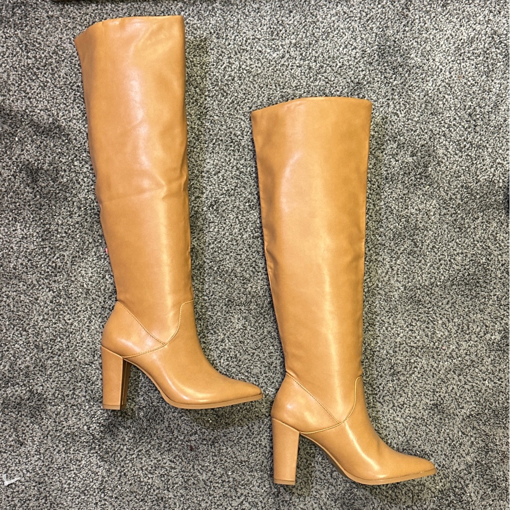 Camel Knee High Boots